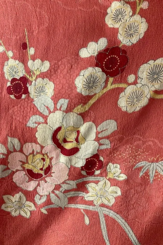 Vintage 1920s Terra Cotta Silk Kimono