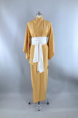Vintage Gold Silk Kimono