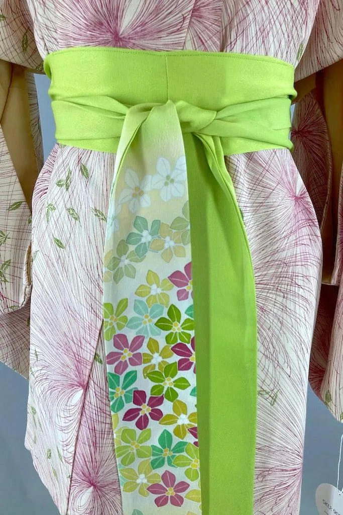 Vintage Pink Chrysanthemum Silk Kimono