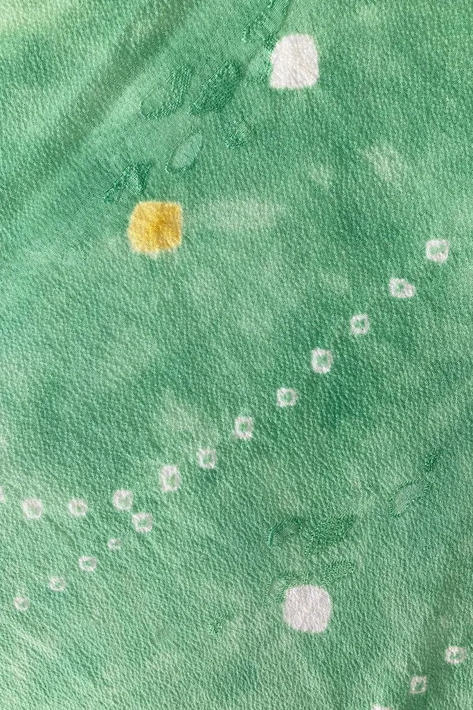 Vintage Sea Green Shibori Silk Kimono