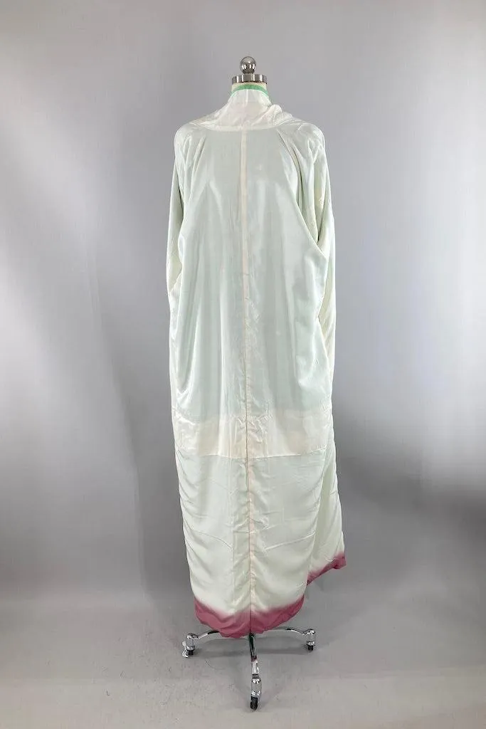 Vintage Sea Green Shibori Silk Kimono