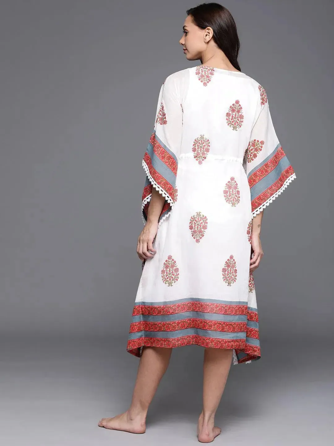 White Printed Cotton Nightdress