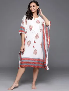 White Printed Cotton Nightdress