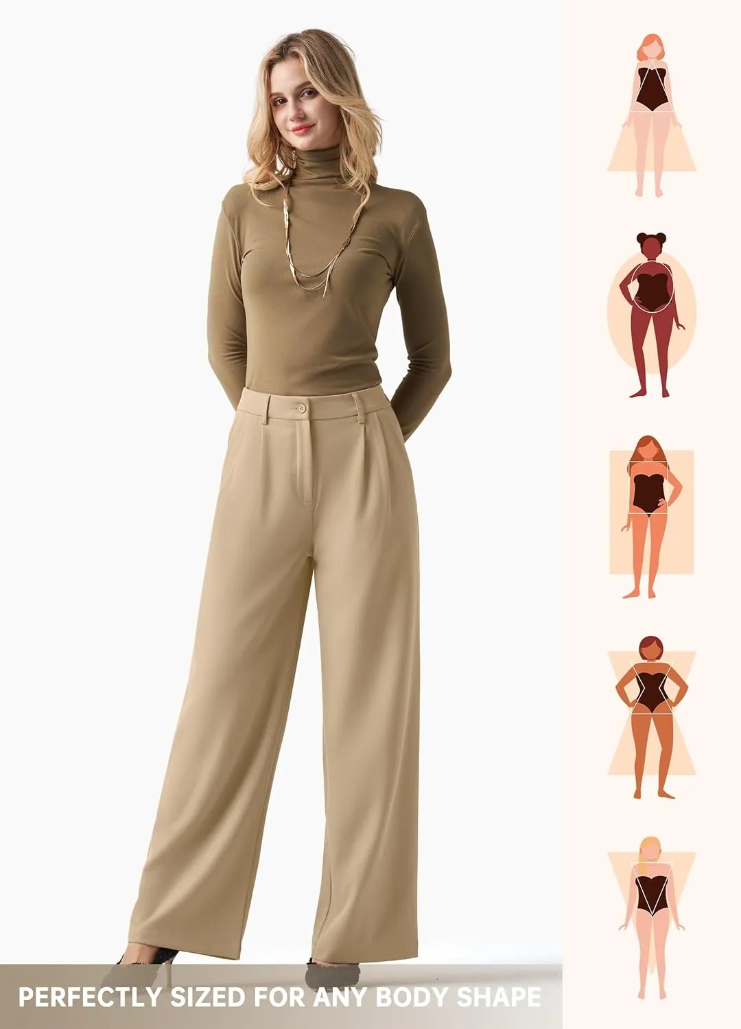 Willit Women's Work Pants Wide Leg Dress Pants High Waisted Casual Slacks Business Office Pants with Pockets 28"/30"/32"