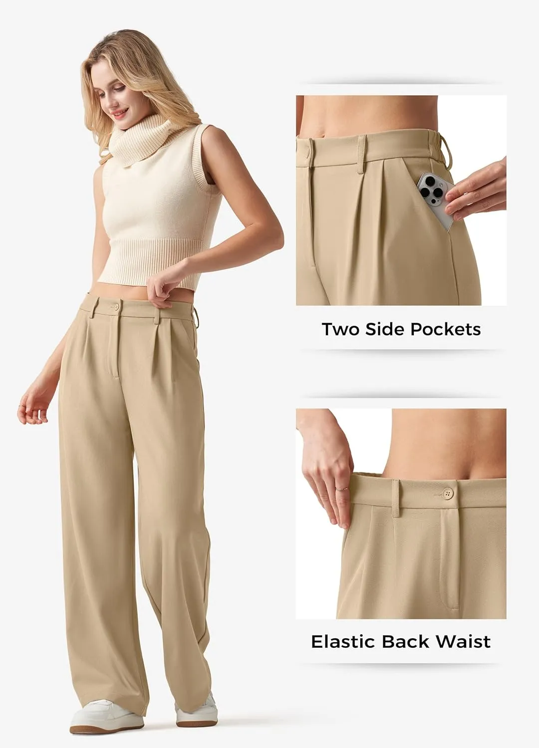 Willit Women's Work Pants Wide Leg Dress Pants High Waisted Casual Slacks Business Office Pants with Pockets 28"/30"/32"