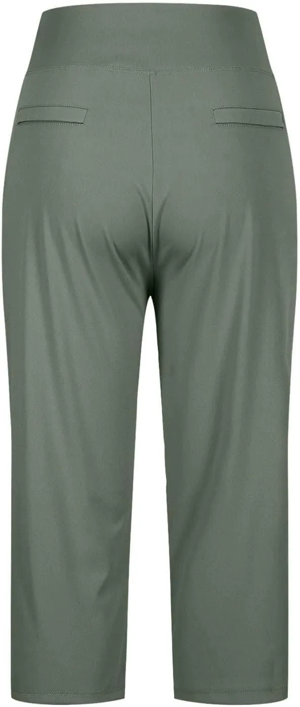 Women's Summer Capri Pants High Waisted Stretch Cropped Trousers Casual Comfortable Yoga Workout Wear Pure Color
