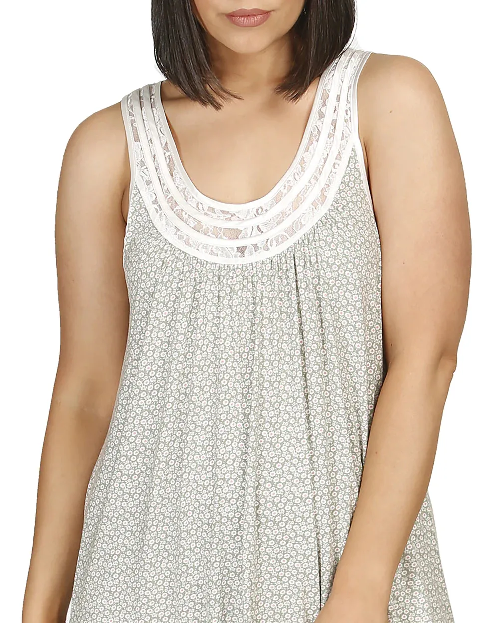 Yuu - Sleeveless Ditsy Dress | Sage