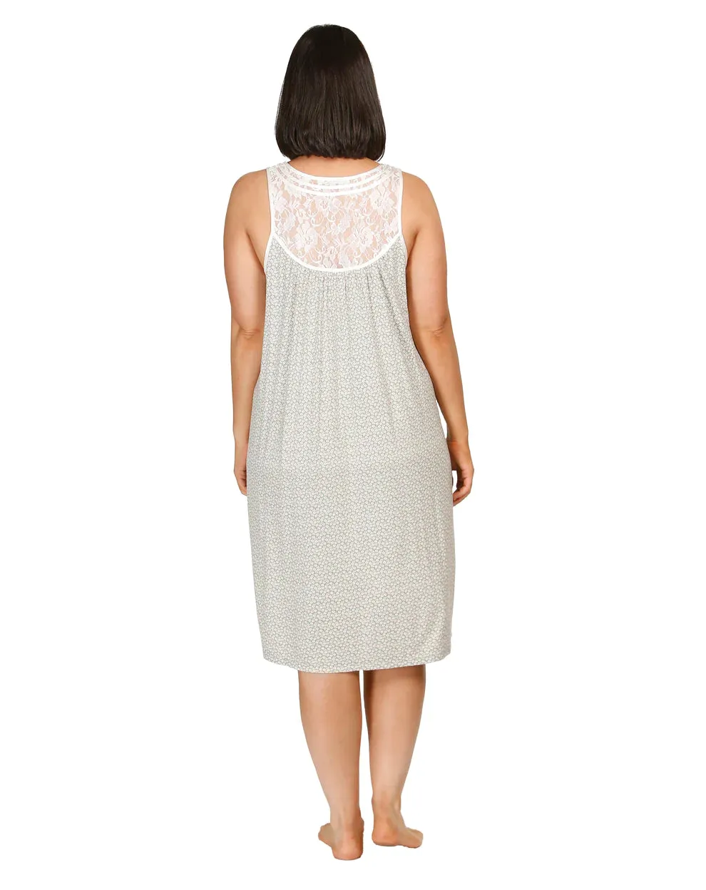 Yuu - Sleeveless Ditsy Dress | Sage