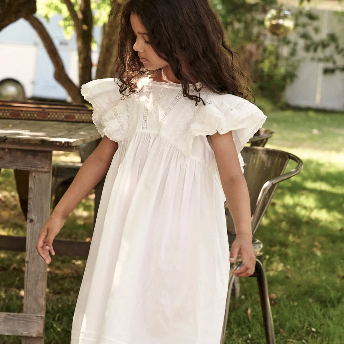 Zinnia Dress in Pure White by Faune