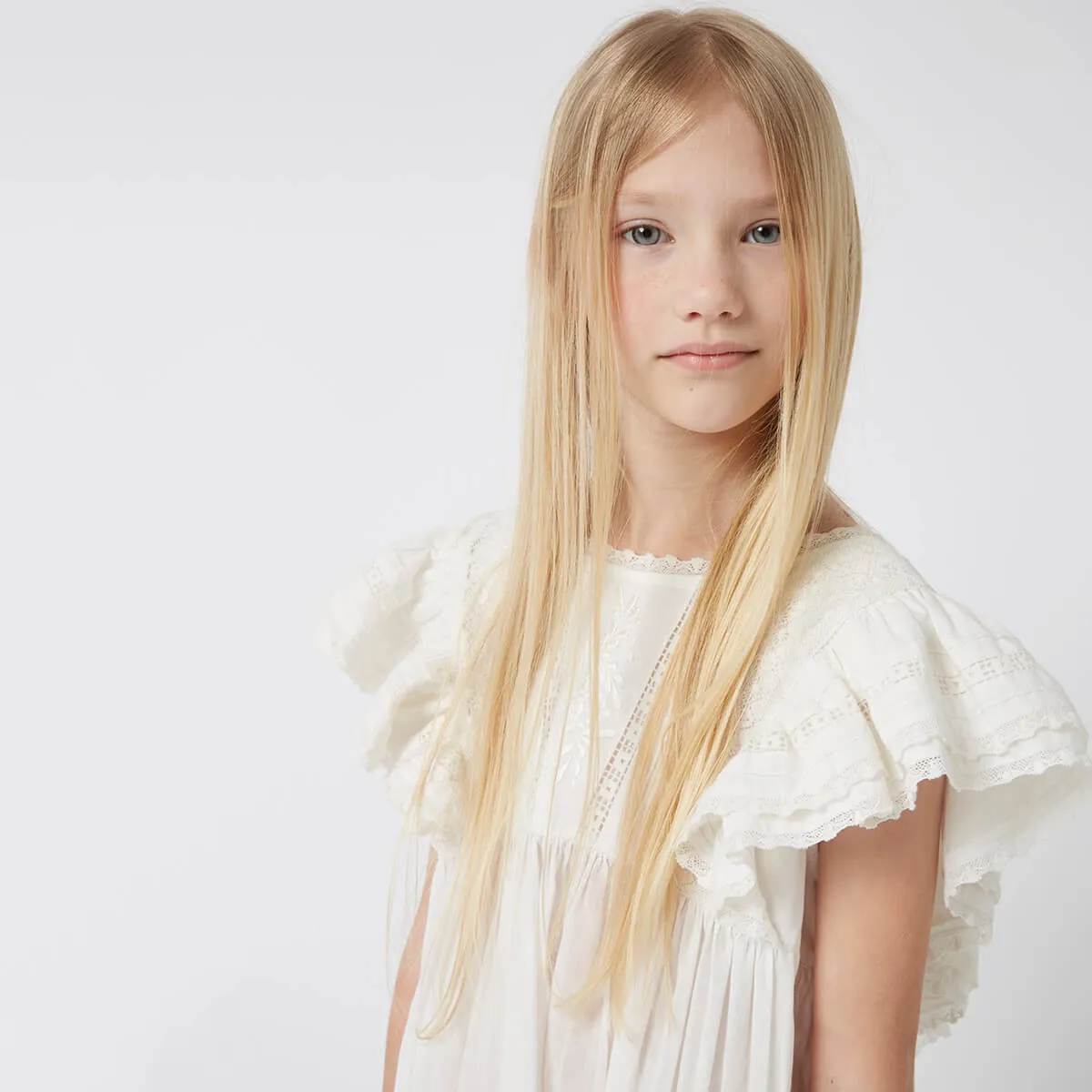 Zinnia Dress in Pure White by Faune