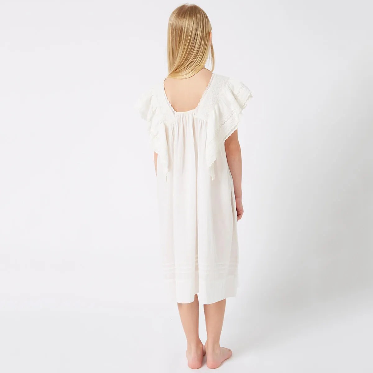 Zinnia Dress in Pure White by Faune