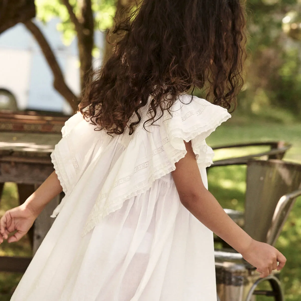 Zinnia Dress in Pure White by Faune