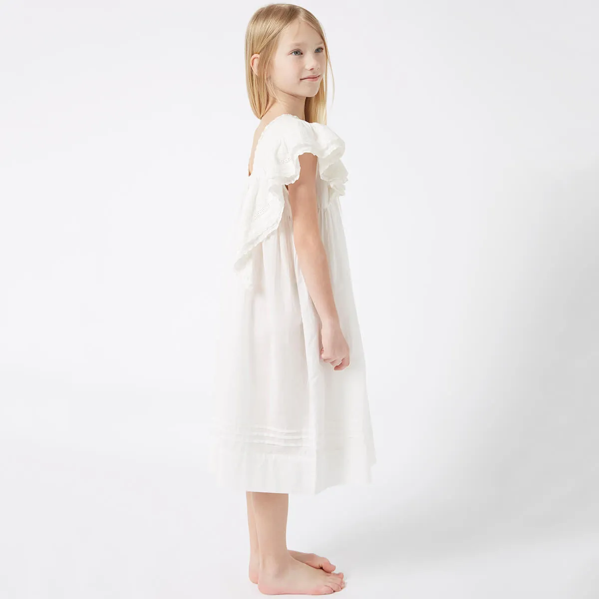 Zinnia Dress in Pure White by Faune