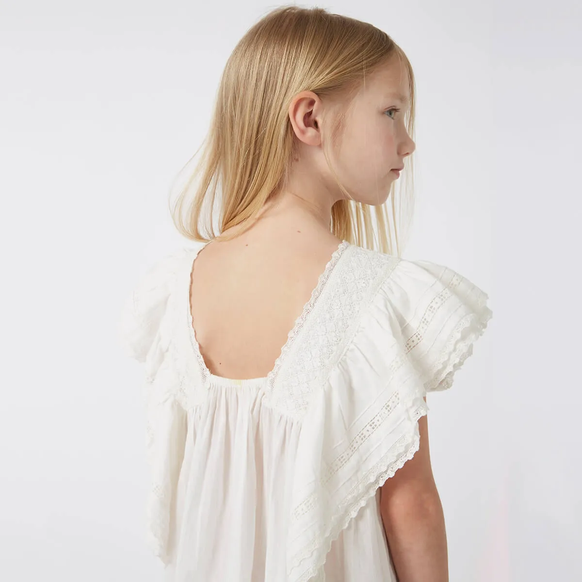 Zinnia Dress in Pure White by Faune