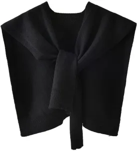 Zontroldy Women's Fashion Sweater Knitted Knotted Shawl Wraps Cape Tops Blouses